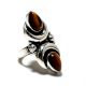 Tiger Eye Moon 925 Sterling Silver Ring Handmade Boho Jewelry