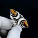Tiger Eye Moon 925 Sterling Silver Ring Handmade Boho Jewelry