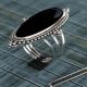 Boho Black Onyx Ring 925 Sterling Silver Handmade Gemstone Jewelry