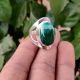 Malachite 925 Sterling Silver Ring Handmade Boho Jewelry