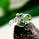 Three Green Peridot 925 Sterling Silver Ring Handmade Boho Jewelry