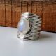 Big Moonstone 925 Sterling Silver Ring Handmade Boho Jewelry