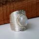Big Moonstone 925 Sterling Silver Ring Handmade Boho Jewelry