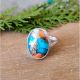 Handmade Oyster Copper Turquoise Ring 925 Sterling Silver Boho Jewelry