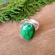 Green Copper Turquoise 925 Sterling Silver Ring Handmade Boho Jewelry