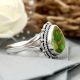 Handmade Green Turquoise Ring 925 Sterling Silver Boho Gemstone Jewelry