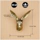 Antique Golden Rabbit Head Aluminum Wall Hook