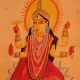 Vintage Art Paper Painting of Hindu Goddess for Decor