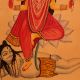 Vintage Art Paper Painting of Hindu Goddess for Décor