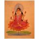 Goddess Lakshmi Sitting on Lotus Flower Paper Painting