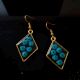 Blue Sequin Resin Drop Earrings