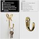 Elegant Bow Design Brass Wall Hook – Decorative & Functional Hanging Hook for Home Decor-Pack of 3