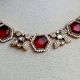 Red Stone Bridal Necklace Set with Earrings
