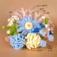 Sky Blue Crochet Bouquet With Pastel Blooms