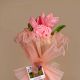 Soft Pink Crochet Tulip Bouquet With Tulle