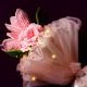 Soft Pink Crochet Tulip Bouquet With Tulle