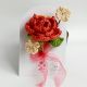 Handmade Coral Crochet Rose With Ivory Accent