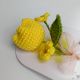 Sunny Yellow Crochet Tulip With Ivory Accent