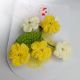 Cheery Yellow Crochet Floral Spray With Pearls