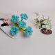 Vivid Turquoise Crochet Flower Spray With Gold Beads