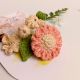 Soft Peach Crochet Daisy With Ivory Blossoms