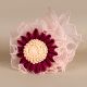 Burgundy Crochet Daisy On Whimsical Pink Tulle