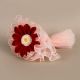 Classic Red Crochet Daisy With Ruffled Tulle Base