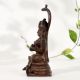 Vintage Copper Goddess Mariamman Statue with Serpent Canopy