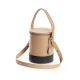Chic Beige Bual Shade Cylinder Bucket Bag Artisanal Allure