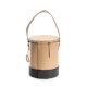 Chic Beige Bual Shade Cylinder Bucket Bag Artisanal Allure