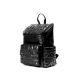 Quilted Black Vegan Leather Bagpack Artisanal Design