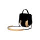 Dual Tone Black Tan Vegan Leather Sling