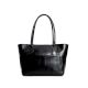 Minimalist Black Leather Tote With Sleek Curved Handles