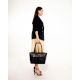 Minimalist Black Leather Tote With Sleek Curved Handles