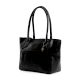 Minimalist Black Leather Tote With Sleek Curved Handles