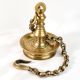 Vintage Brass South Indian Hanging Oil Lamp for Rituals