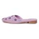 Pastel Pink Mules with Playful Comfort Patterned
