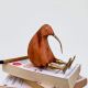 Carved Kiwi Bird Pair Wood Tabletop Sculpture Pair Of 2