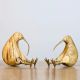Carved Kiwi Bird Pair Wood Tabletop Sculpture Pair Of 2