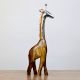 Handcrafted Mango Wood Giraffe Figurine Metal Decor