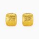 18K Gold Plated Textured Rhombus Modern Stud Earrings