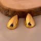 18K Gold Plated Smooth Droplet Curve Stud Earrings