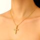 18K Gold Plated Iced Cross Pendant Necklace