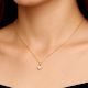 18K Gold Plated White Stone Heart Necklace
