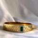 18K Gold Plated Emerald Green Zirconia Kada