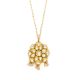 Handcrafted Gold Tone Floral Kundan Pendant Necklace with Pearl Chain