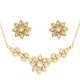 Handmade  Floral Kundan Necklace with Earrings