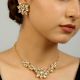 Handmade  Floral Kundan Necklace with Earrings