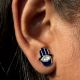 925 Sterling Silver Hamsa Protection Stud Earrings