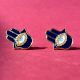 925 Sterling Silver Hamsa Protection Stud Earrings